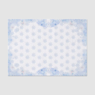 Seda Papel de regalo de copo de nieve azul hielo