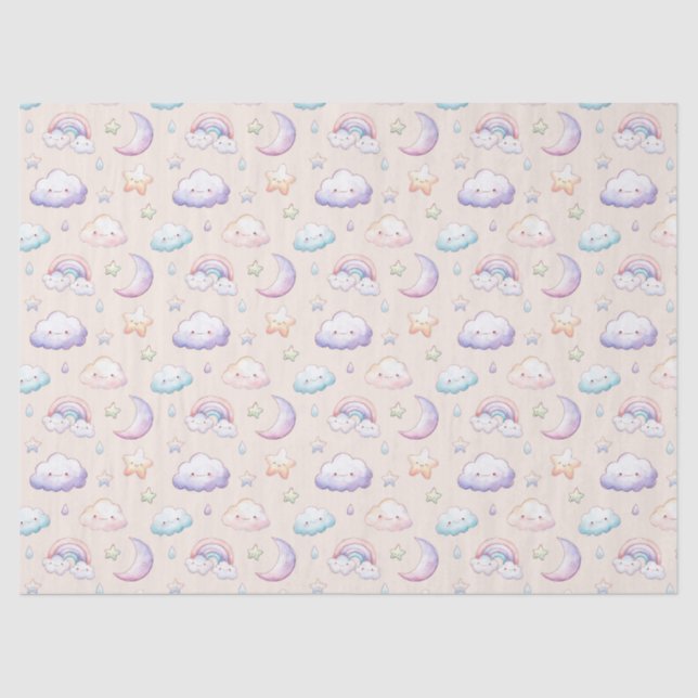 Seda Papel de Regalo de Espacio Adorable para Guardería (Anverso)