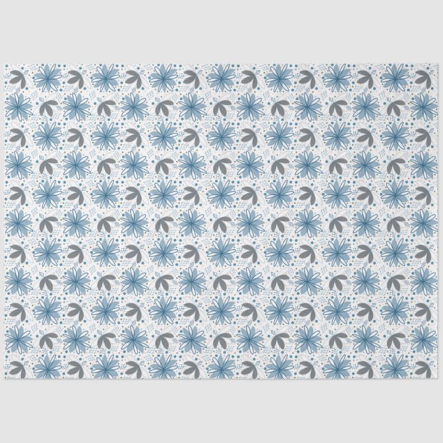 Seda Papel de Regalo de Flores Abstractas (Anverso)