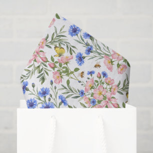 Seda Papel de regalo de flores silvestres de cottage in