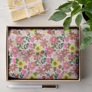 Seda Papel de regalo de jardín floral primaveral colori