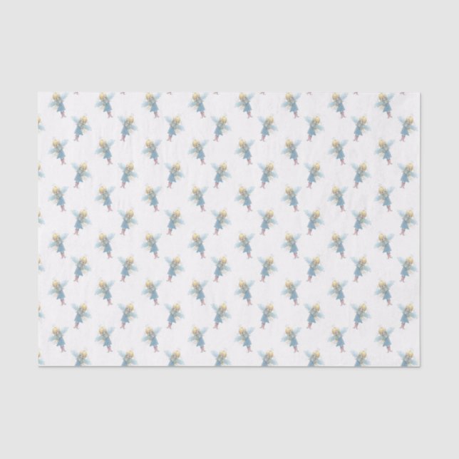 Seda Papel de regalo de Navidad Angelito Estrella (Anverso)