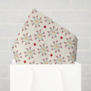 Seda Papel de regalo de Navidad con estrella floral vin