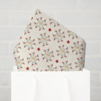 Seda Papel de regalo de Navidad con estrella floral vin
