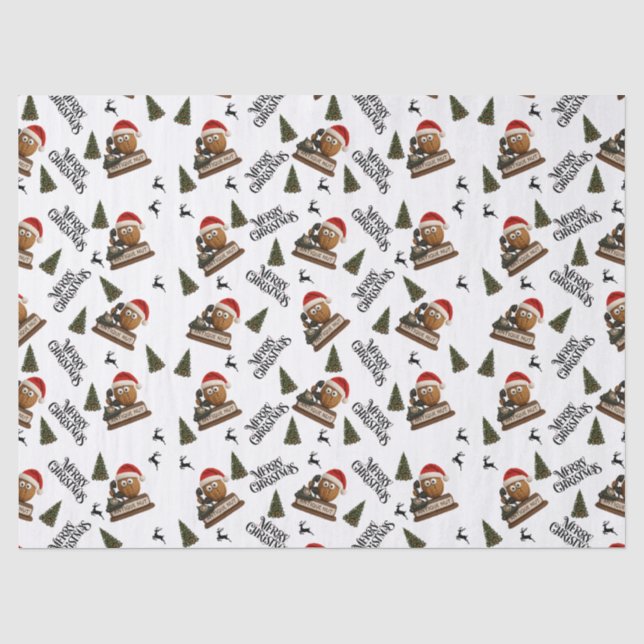 Seda Papel de regalo de Navidad con nuez antigua (Anverso)