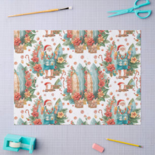 Seda Papel de regalo de Navidad de Papá Noel surfista