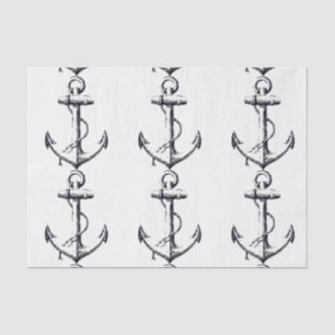 Seda Papel de regalo de tejido de anclaje de vintage