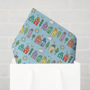 Seda Papel de regalo de tejido de barrio con fantasía a