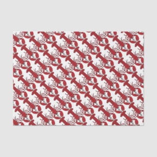 Seda Papel de regalo de tejidos Náutico lindo lobo rojo