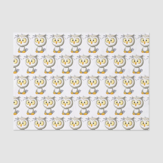 Seda Papel de regalo del tejido de Baby Shower del búho (Anverso)