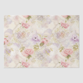 Seda Papel de Regalo Floral Acuarela Romántica - Elegan