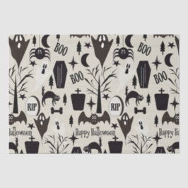 Seda Papel de regalo Happy Halloween negro