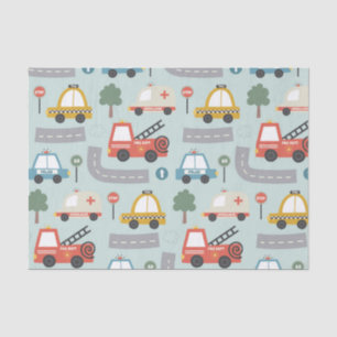 Seda Papel de regalo infantil con estampado de coches 