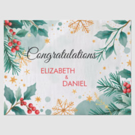 Seda Papel de regalo para boda de Navidad con acuarela