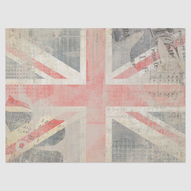Seda Papel de regalo para regalo Grunge Union Jack Posh (Anverso)