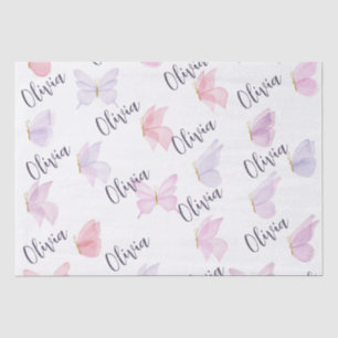 Seda Papel de regalo personalizado de mariposa.