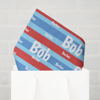 Seda Papel de seda, barbería barbero rojo blanco azul 