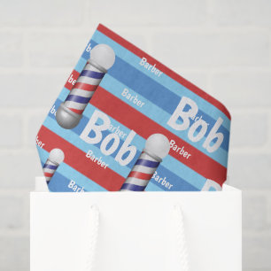 Seda Papel de seda, Barbershop Barberpole Rojo Blanco A