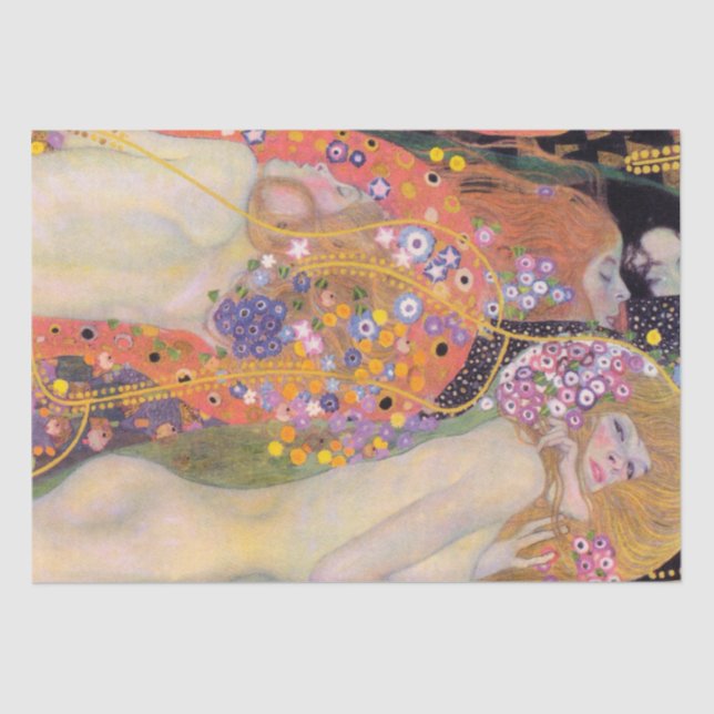 SEDA PAPEL DE SEDA: GUSTAV KLIMT : SERPIENTES DE AGUA I (Anverso)