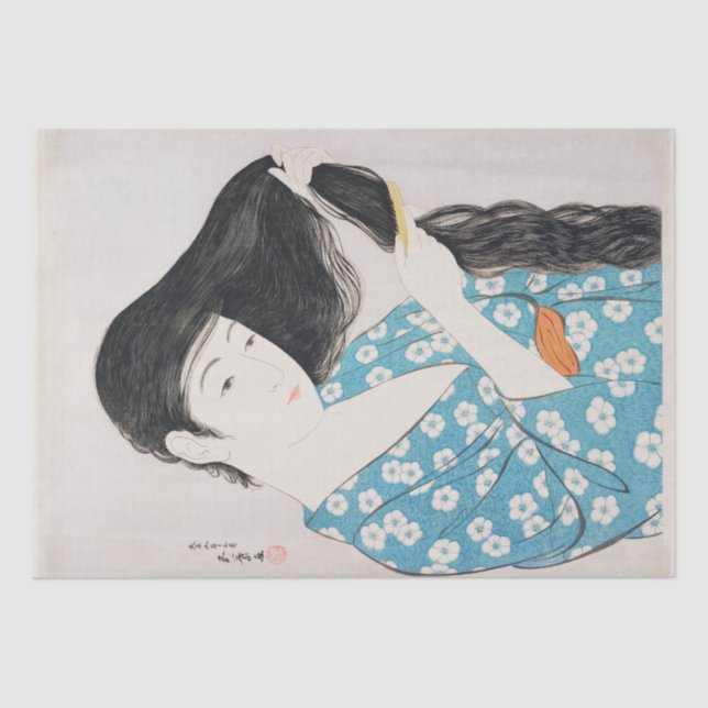 SEDA PAPEL DE SEDA: JAPONÉS: GOYŌ HASHI-GUCHI :1920 (Anverso)