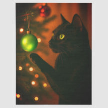 Papel de seda/manualidades de gato de Navidad