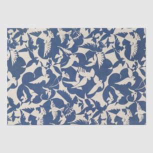 SEDA PAPEL DE SEDA: PIGEONS EN BLANCO + AZUL: 1928