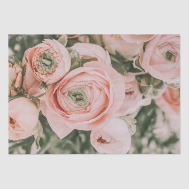 SEDA PAPEL DE SEDA: PINK PEONIES (Anverso)