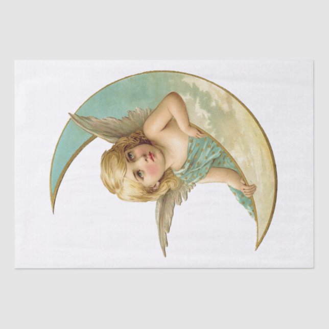 SEDA PAPEL DE SEDA: VINTAGE ANGEL Y LUNA (Anverso)
