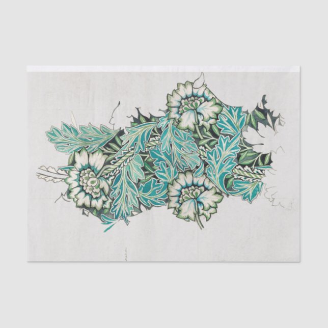 SEDA PAPEL DE SEDA: WILLIAM MORRIS: TULIPS (Anverso)