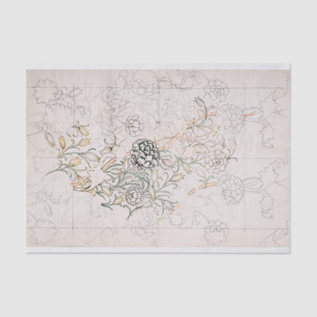 SEDA PAPEL DE SEDA: WILLIAM MORRIS : WILD TULIP (Anverso)
