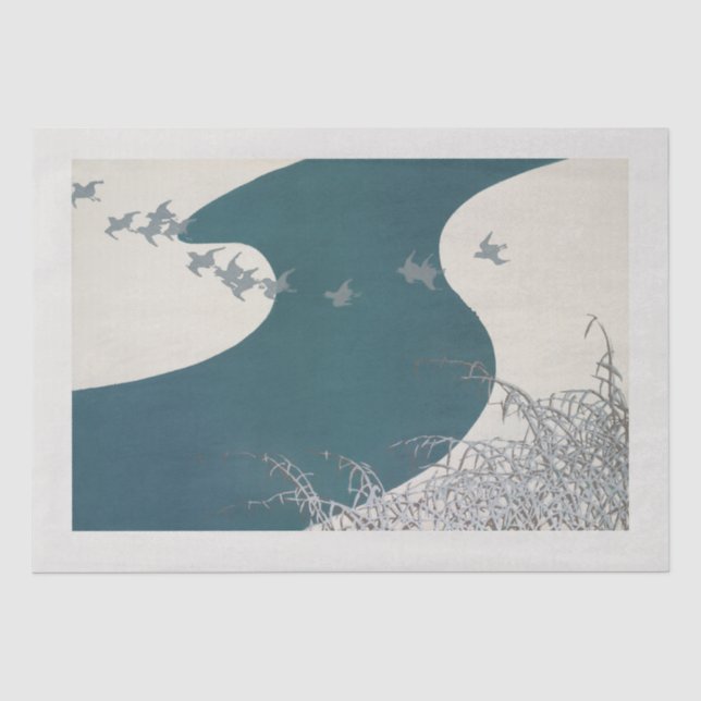 SEDA PAPEL DE SEDA: WOODBLOCK JAPONÉS:  (Anverso)