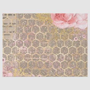 Seda Papel de tapete de deshielo Rosa y dorado