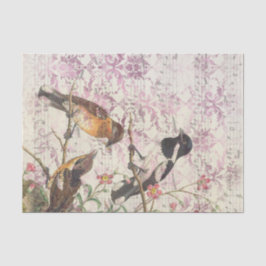 Seda Papel de tapete de efemera de pájaro vintage | Des