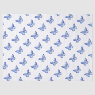 Seda Papel de tapete de las mariposas azules de Chinois