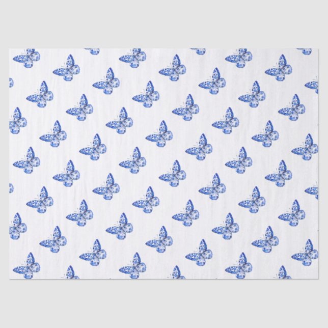 Seda Papel de tapete de las mariposas azules de Chinois (Anverso)