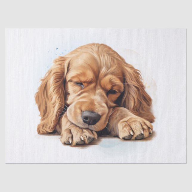 Seda Papel de té acuático americano Cocker Spaniel (Anverso)