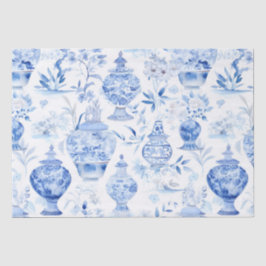 Seda Papel de té azul de Chinoiserie