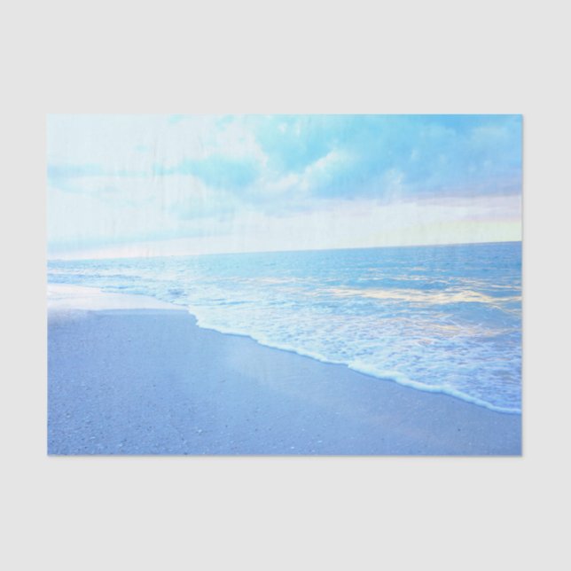 Seda Papel de té azul turquesa en la playa (Anverso)