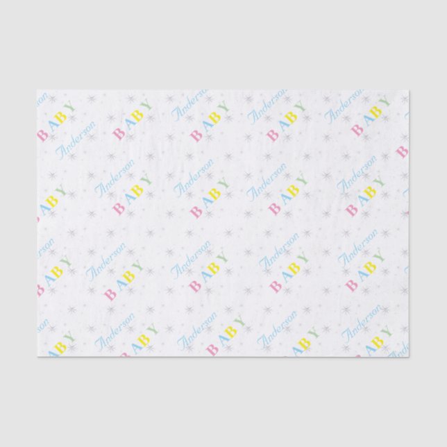 Seda Papel de té Baby Shower personalizado (Anverso)