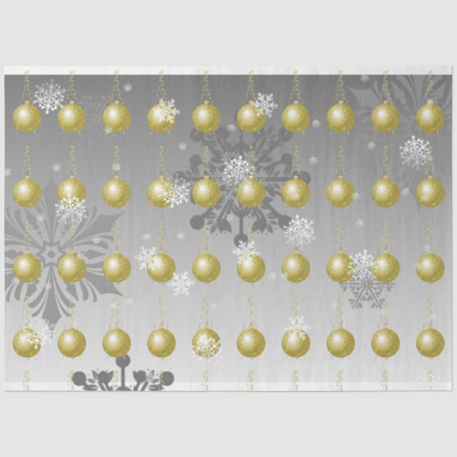 Seda Papel de té con adorno navideño dorado (Anverso)