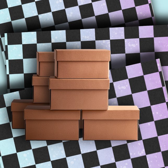 Seda Papel de té con comprobación Boho azul y púrpura (Subido por el creador)