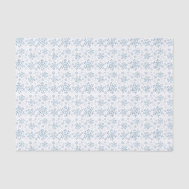 Seda Papel de té con copo de nieve azul. (Anverso)