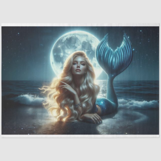 Seda Papel de té con luz de luna para sirenas (Anverso)