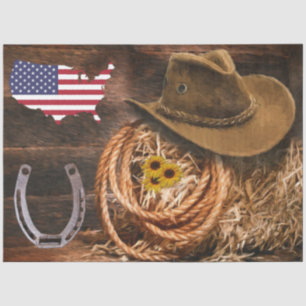 Seda Papel de té Cowboy Gorra Lasso Horseshoe