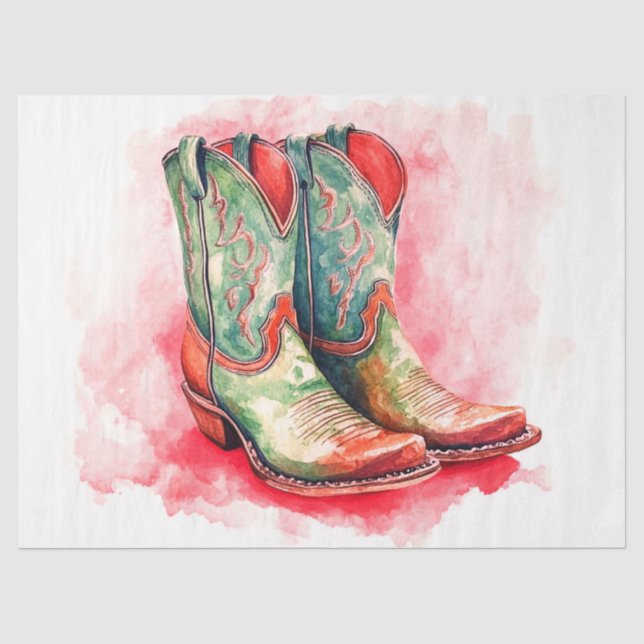 Seda Papel de té de Cowgirl Bots (Anverso)