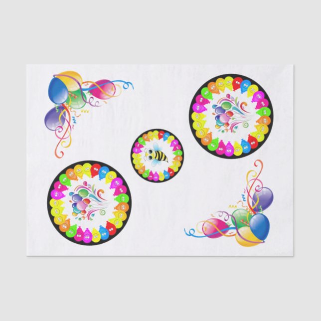 Seda Papel de té de cumpleaños feliz Bumblebee (Anverso)