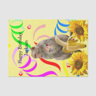 Seda Papel de té de cumpleaños feliz de mono