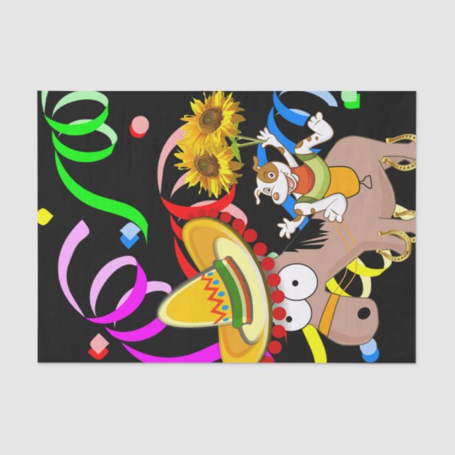 Seda Papel de té de cumpleaños feliz para caballos (Anverso)