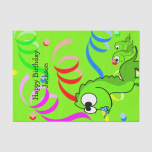 Seda Papel de té de cumpleaños feliz para dinosaurios