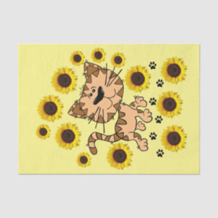 Seda Papel de té de gato de girasol